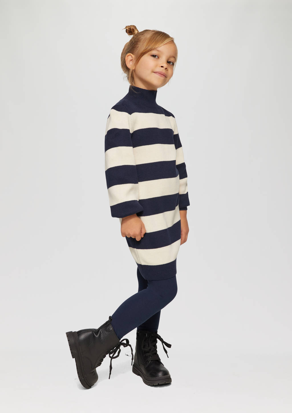 s.Oliver gestreepte jurk donkerblauw/ecru