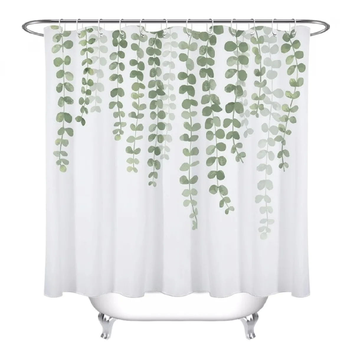 Universal Rideau de Douche Feuilles Vertes