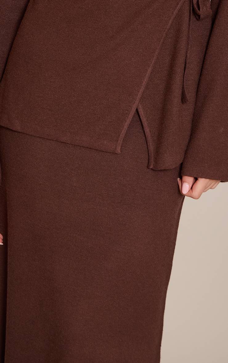 Chocolat Jupe Longue En Maille