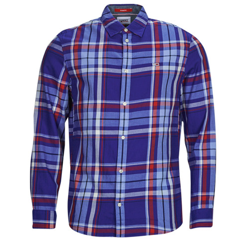 Tommy Jeans - TJM CLSC ESSENTIAL CHECK SHIRT Marino / Blanco / Rojo