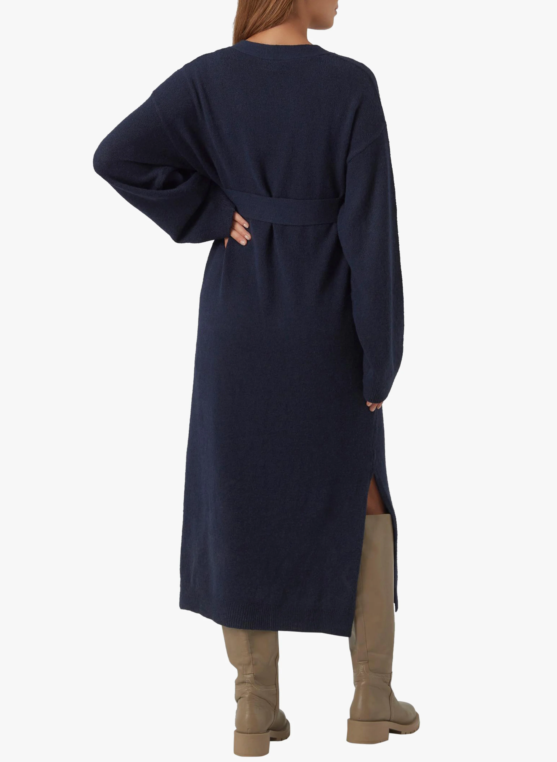 ANNIE - Robe de grossesse col V en maille| Bleu