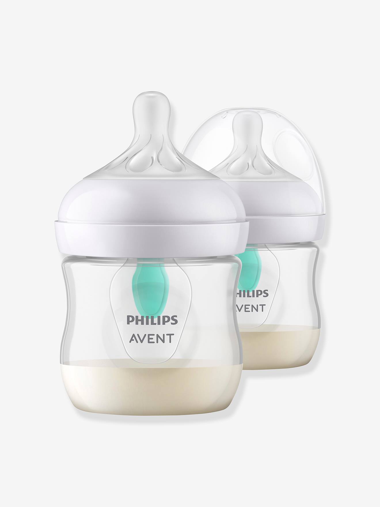 Philips AVENT Natural Response AirFree, pacote com 2 frascos transparentes de 125 ml.