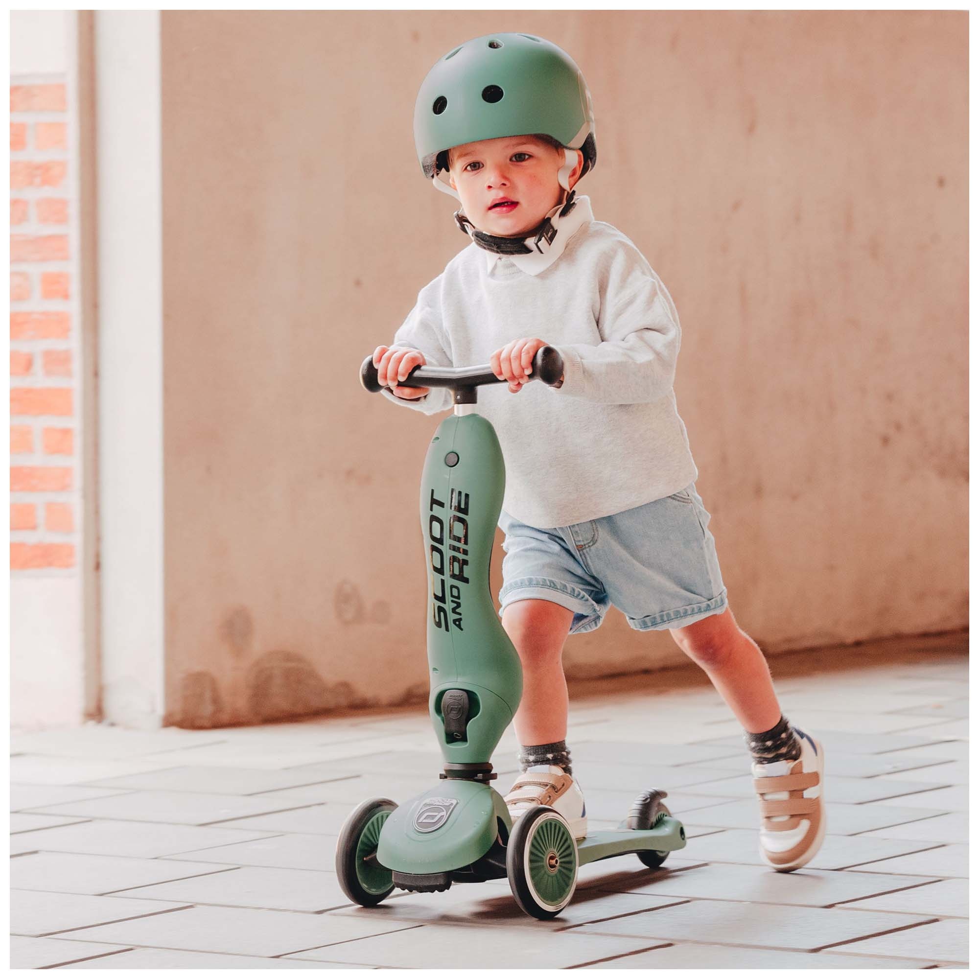 Scoot and Ride Highwaykick 1 loopfiets en step groen