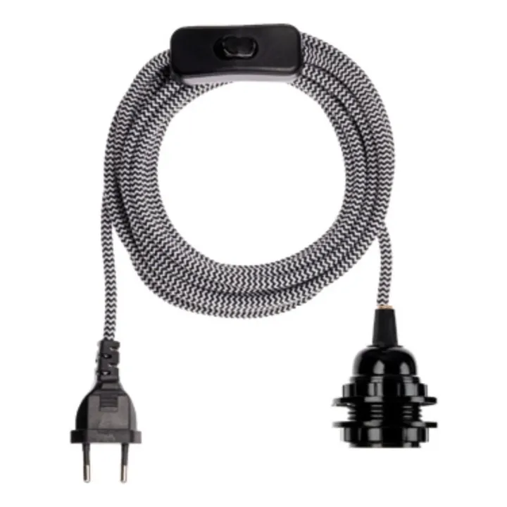 Opjet Suspension douille cable cable tissu | Noir