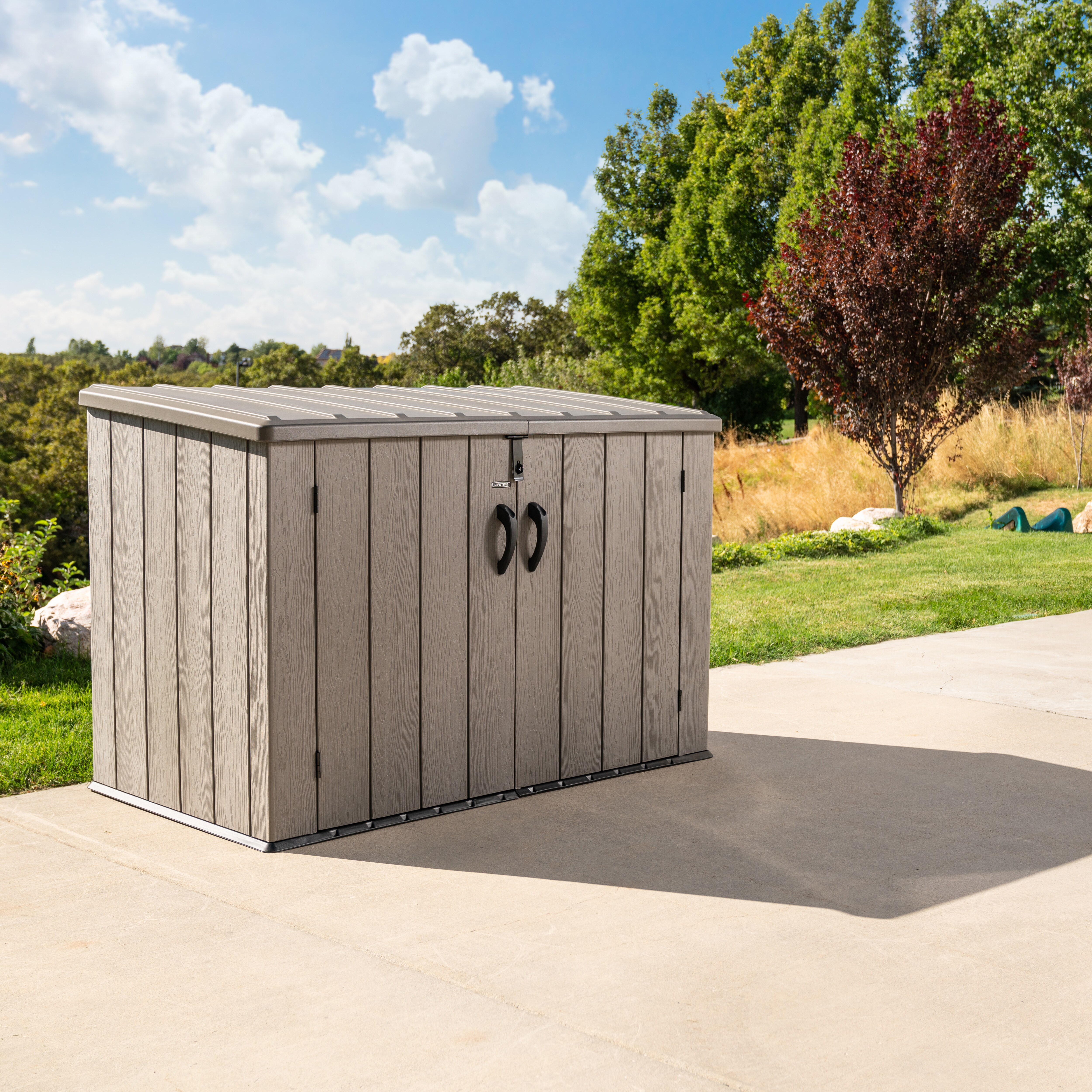 Lifetime Geräte- und Mülltonnenbox grau/braun