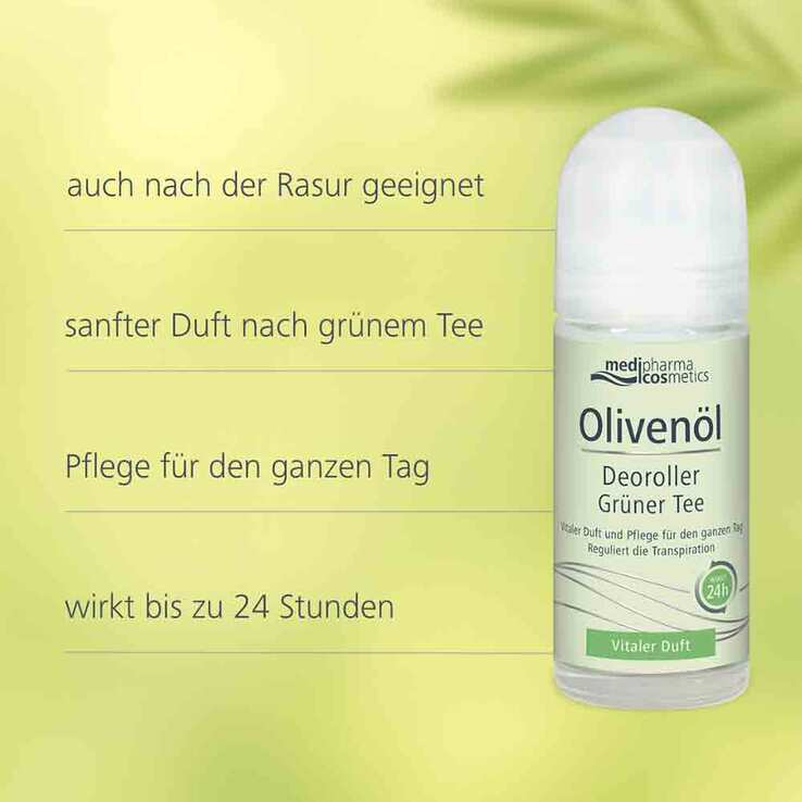 Olivenöl Deoroller Grüner Tee, 50 ml
