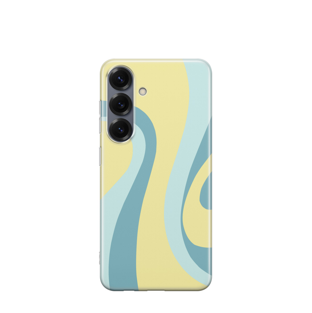 Samsung Galaxy S25 Gummi Hülle Sommerformen 2 - Gelb