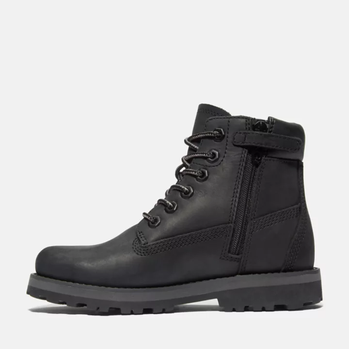 6-Inch Boot Courma Kid à zip latéral pour enfant en noir