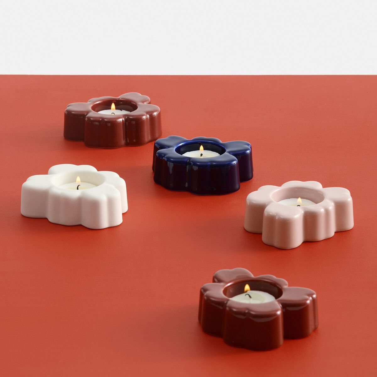 Unikko Shape telysholder 10x3 cm, kobolt