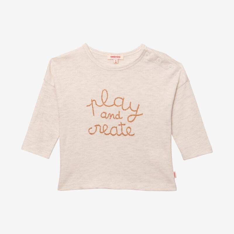 T-shirt bébé gris à message en coton recyclé Catimini Gris ou noir