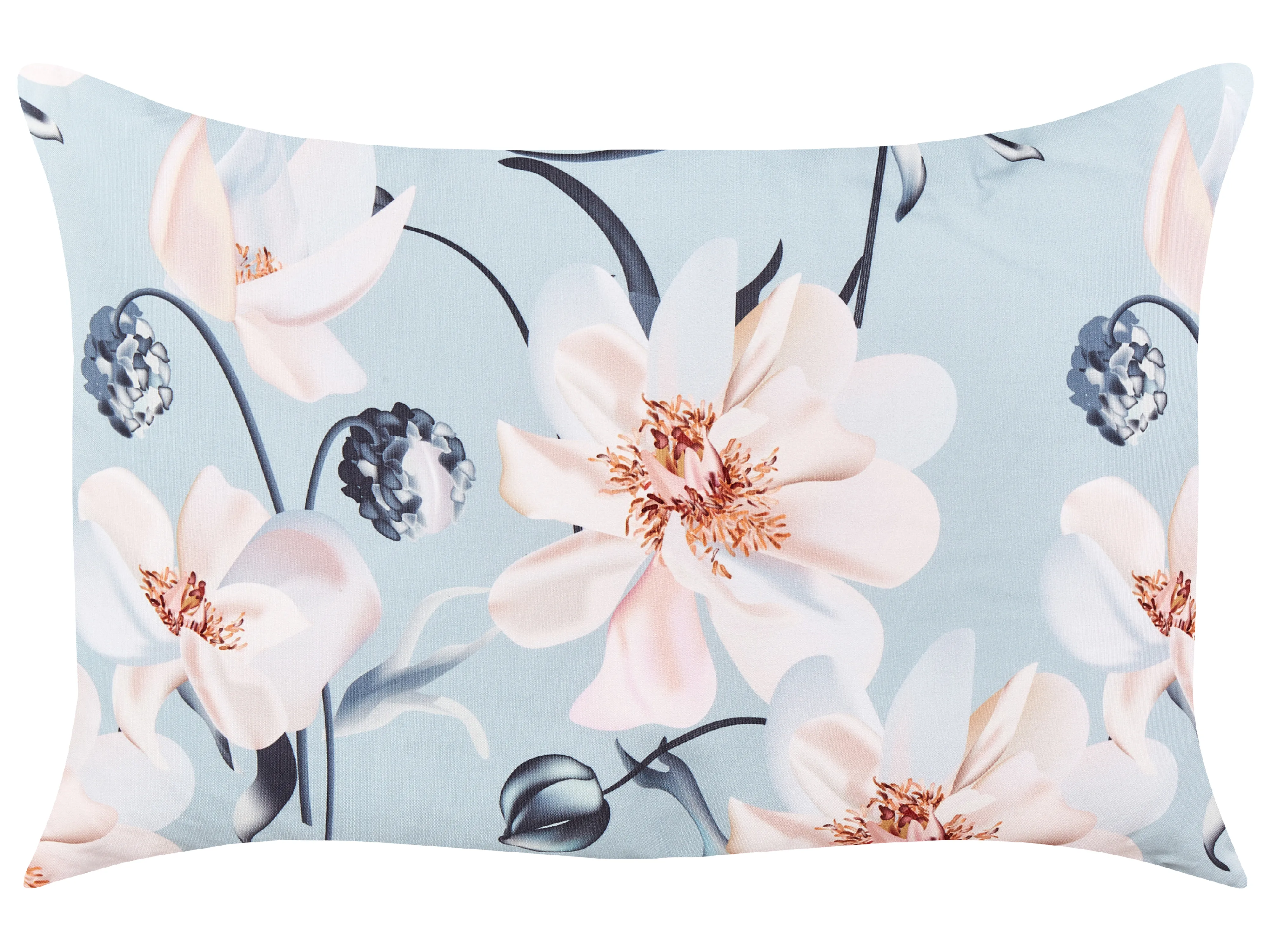 Set van 2 tuinkussens APRICALE bloempatroon 40 x 60 cm Blauw