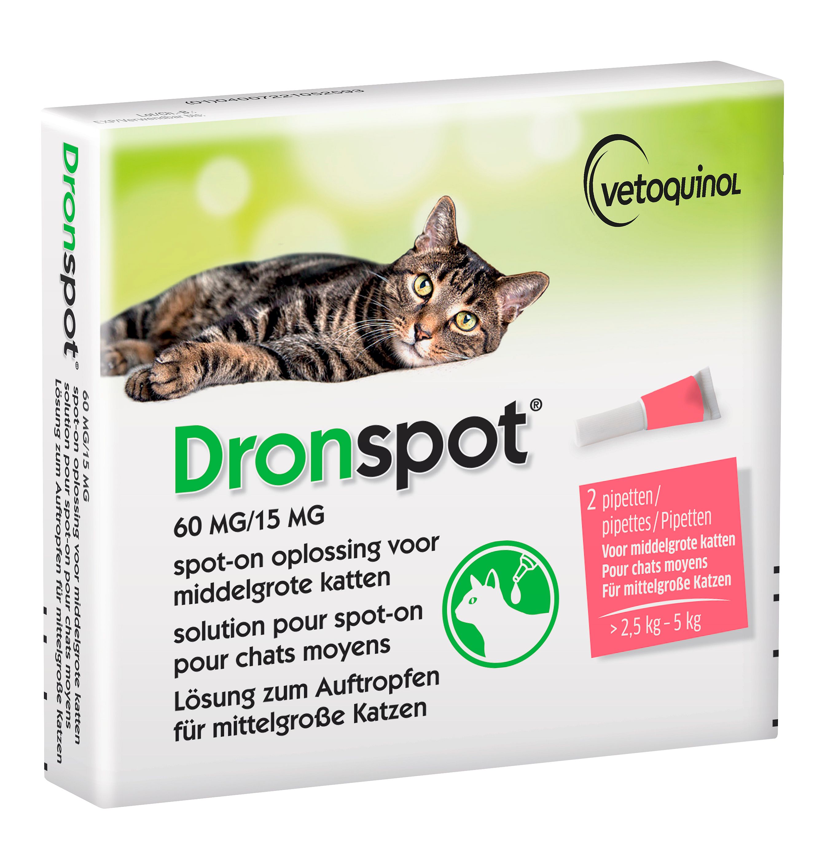Dronspot Ontwormingspipet Kat | Medium >2.5 - 5 kg | 10939.1