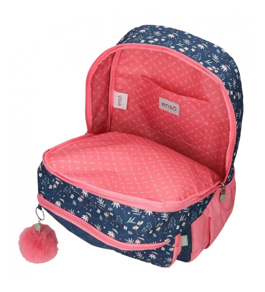 Mochila Enso EnsoCiao Bella com dois compartimentos e rodinhas, azul marinho