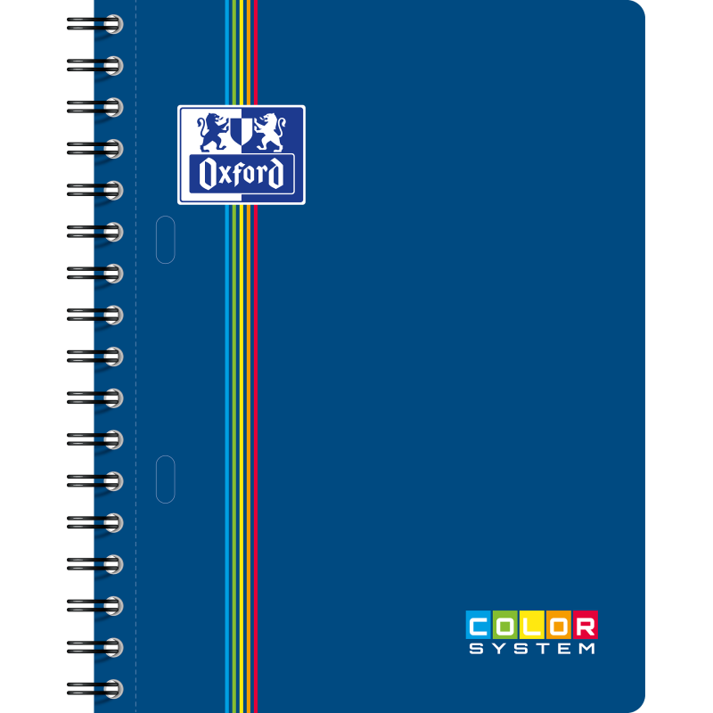 Cahier spirale Oxford color system integrale 17,5 x 21 cm - grand carreaux - 180 pages