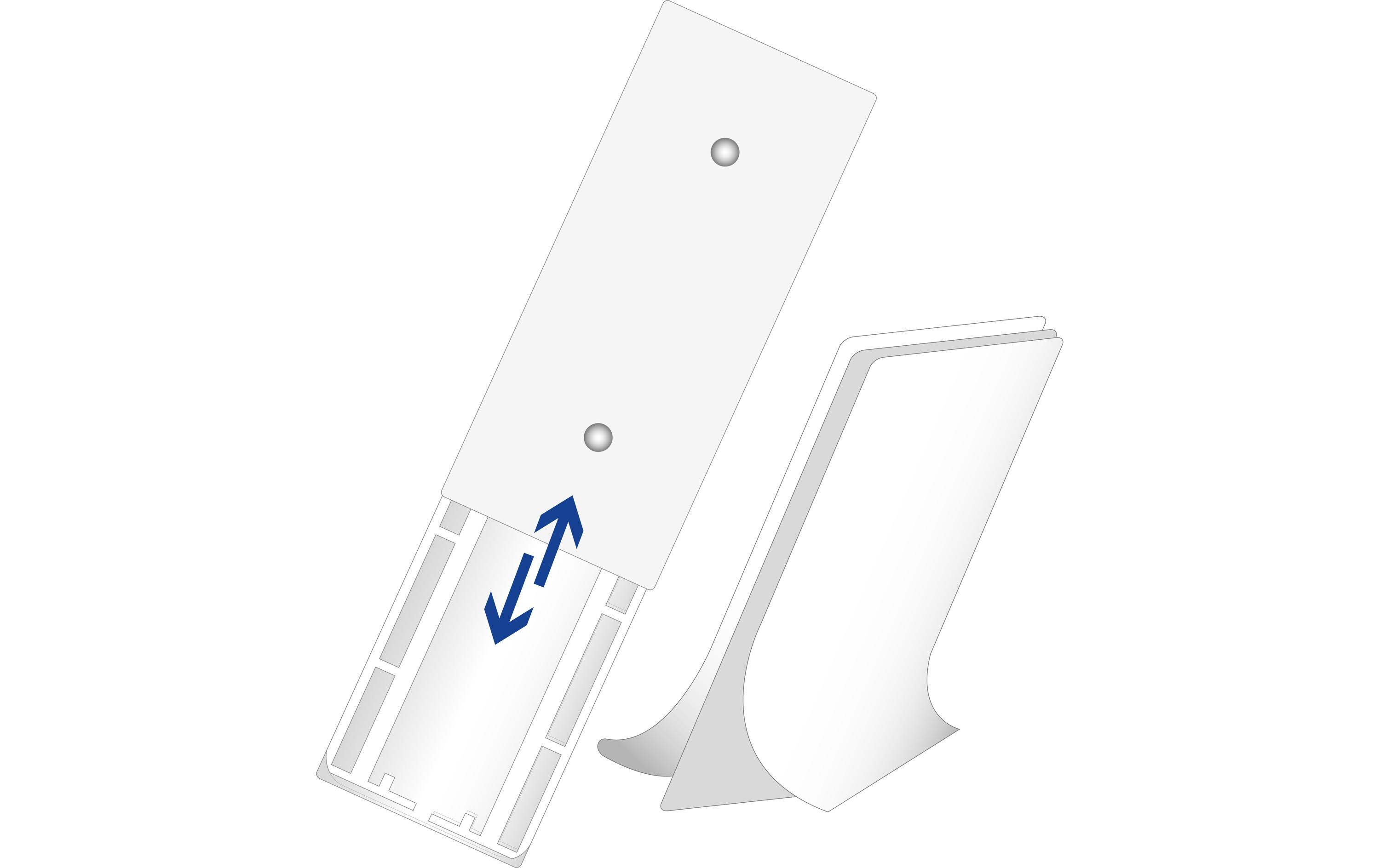 Slide Strip Universalhalterung 10.2 x 4 cm, Weiss, 2 StückHalterung zur Wandmontage von Steckdosenleisten