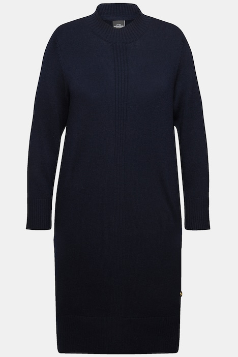Strickkleid, Rippstrickstreifen, Stehkragen, Langarm