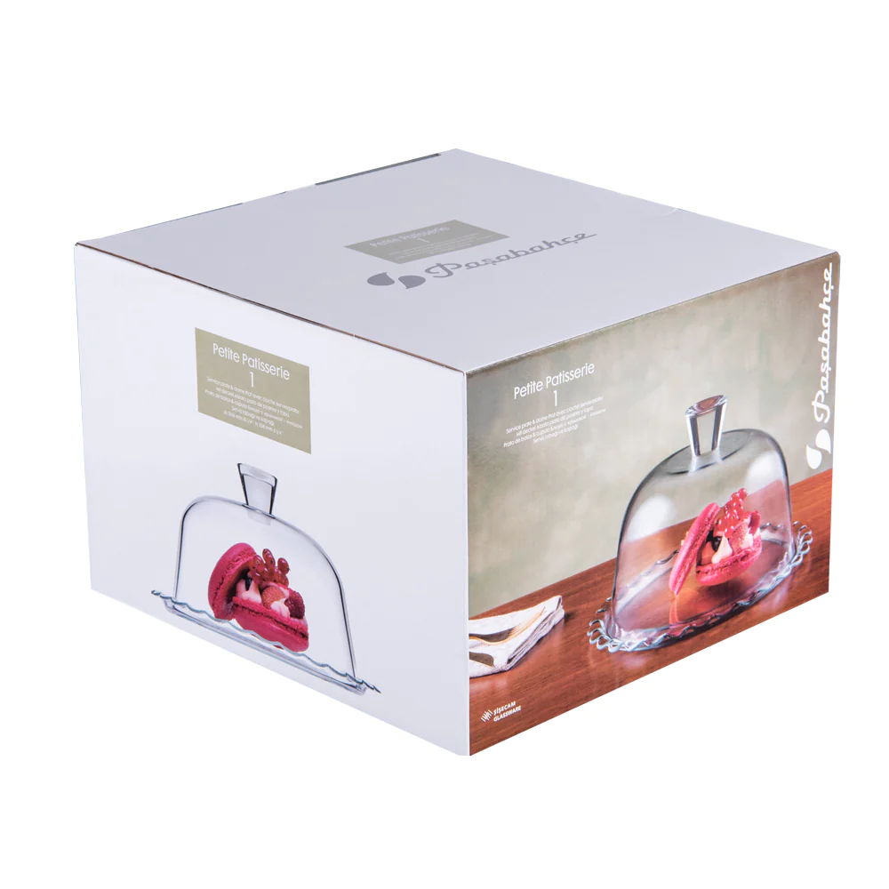 Plat à pâtisserie avec cloche 26 cm (lot de 2) Pasabahce