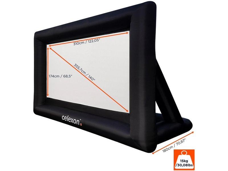 Celexon Mobile Leinwand Aufblasbar INF200 310x174 cm 16:9 Aufblasbare Outdoor-Leinwand INF200