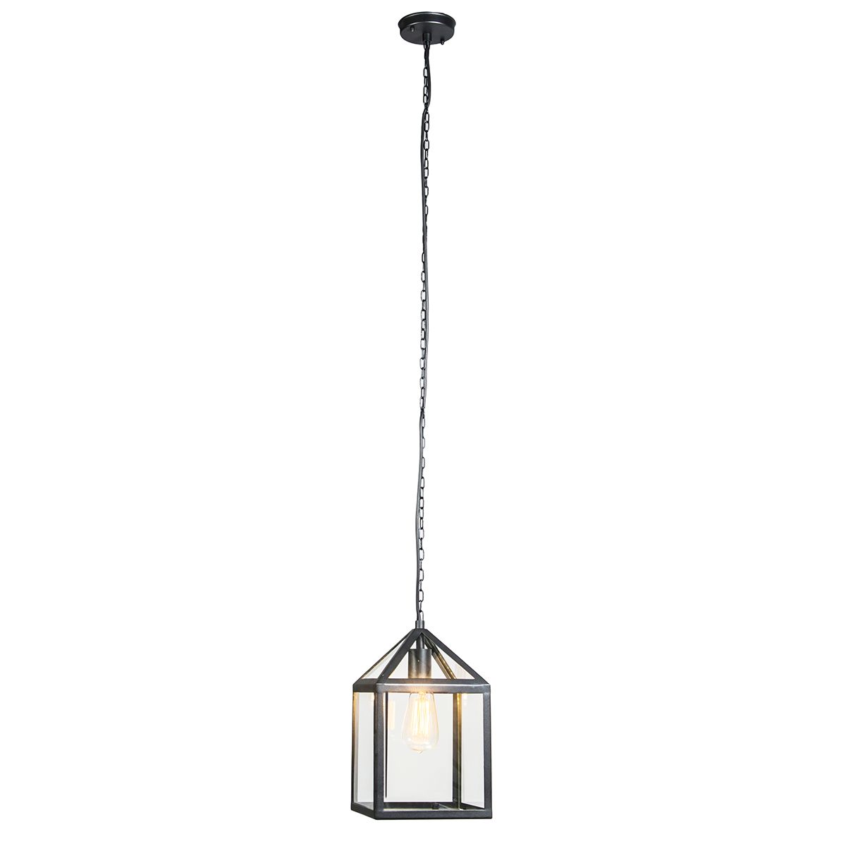 Industriële buiten hanglamp zwart IP23 - Amsterdam