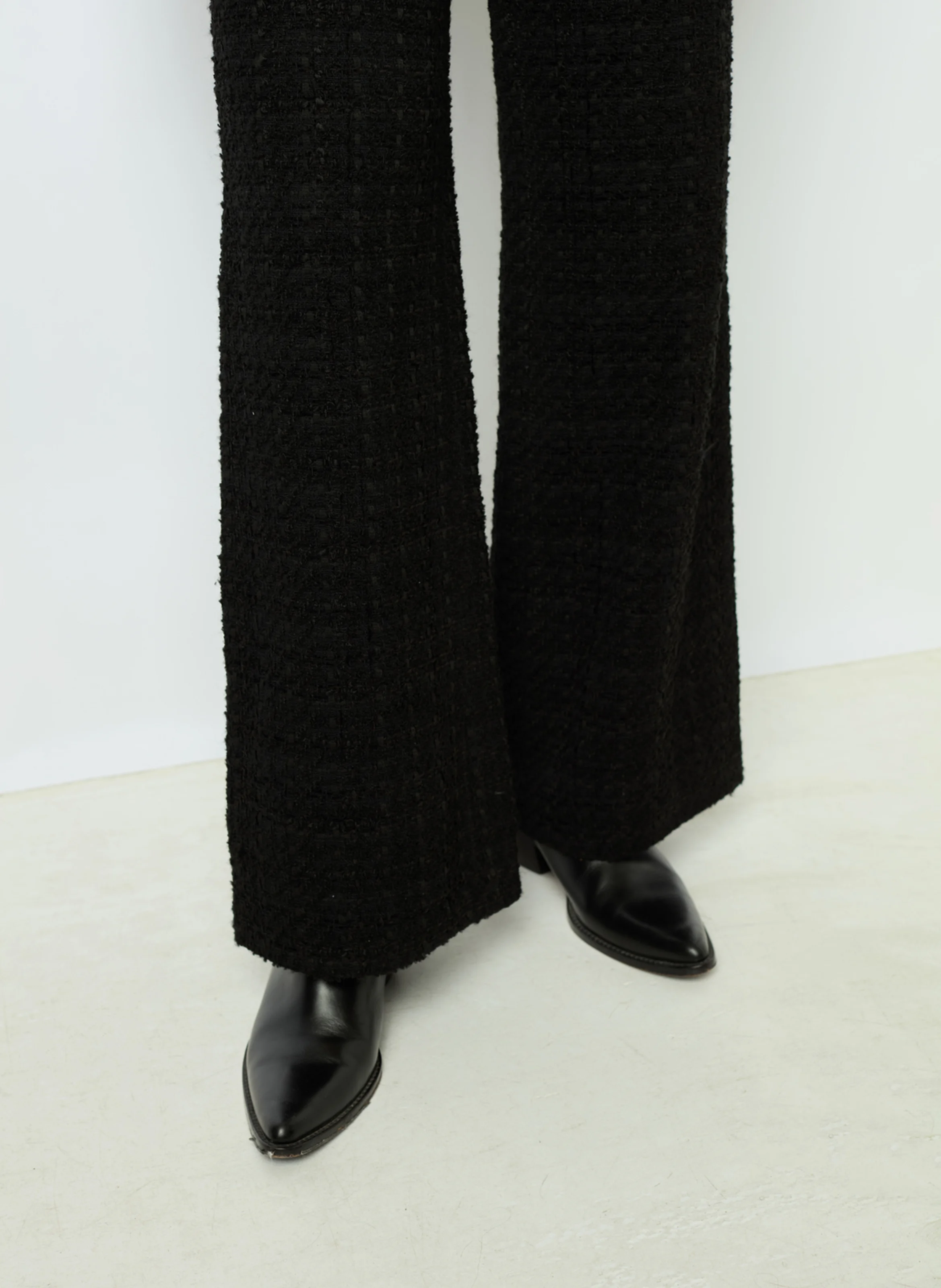 NADINE - Pantalon droit en coton mélangé | Noir