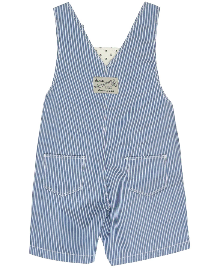 Jeans-Latzshorts BABY BOYS gestreift in blau