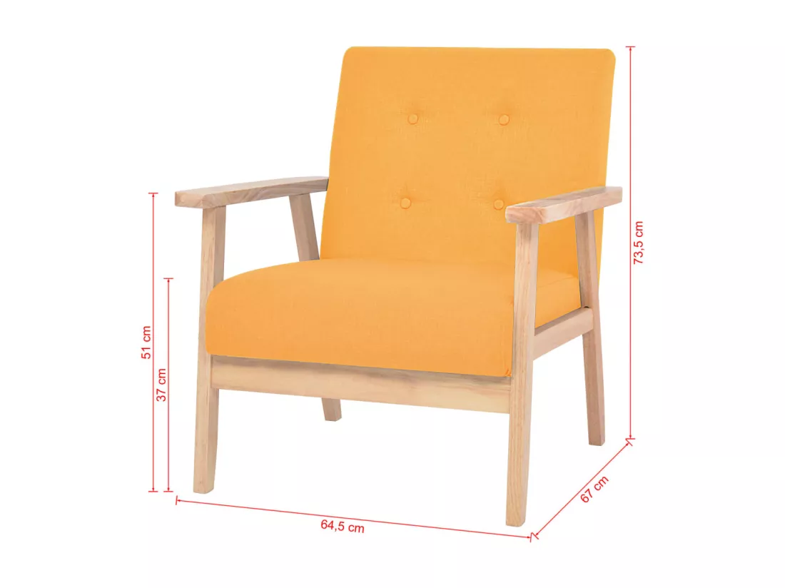 Ensemble de canapé 2 pièces Tissu jaune