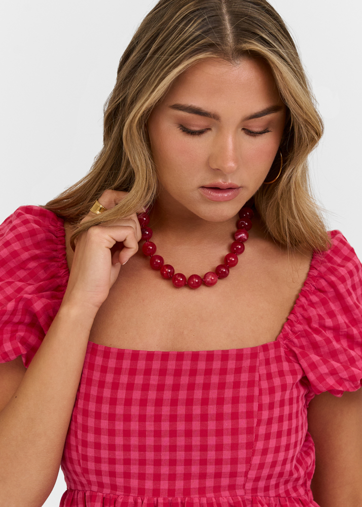 Strawberry ketting rood