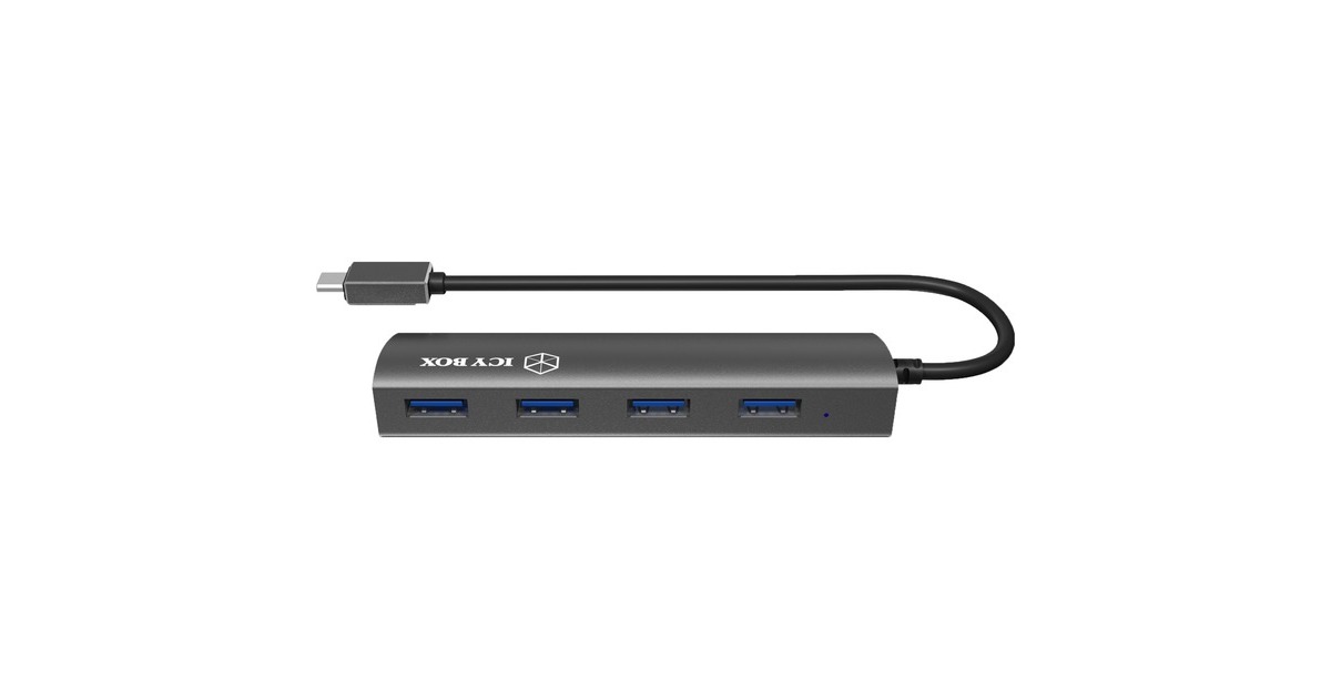 ICY BOXIB-AC6405-C usb-hub  (Antraciet, USB type-C hub)