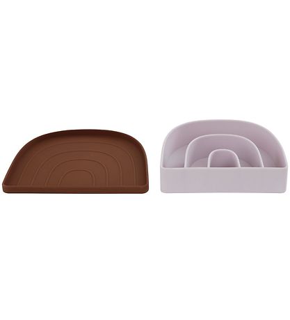 OYOY Tallerken & Sk?l - Silikone - Rainbow - Lavender/Caramel