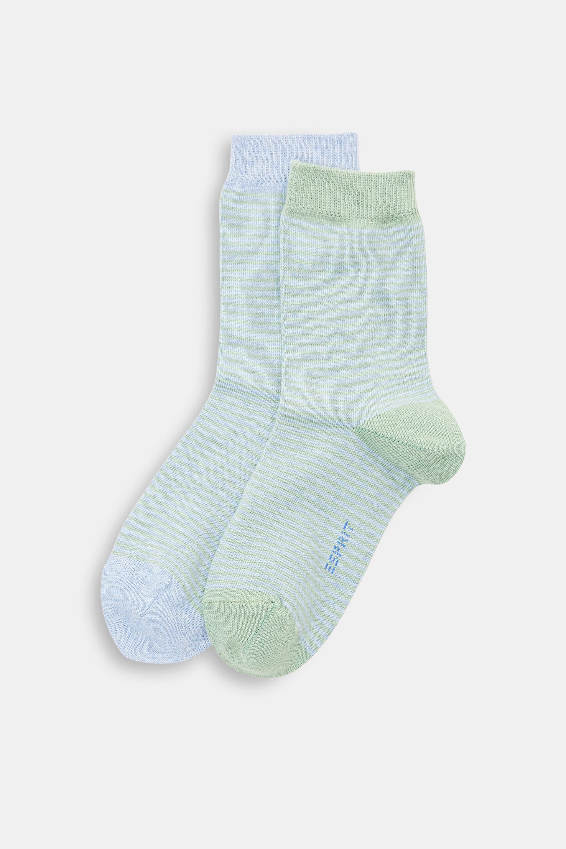 Chaussettes à rayures en lot de 2, en coton biologique