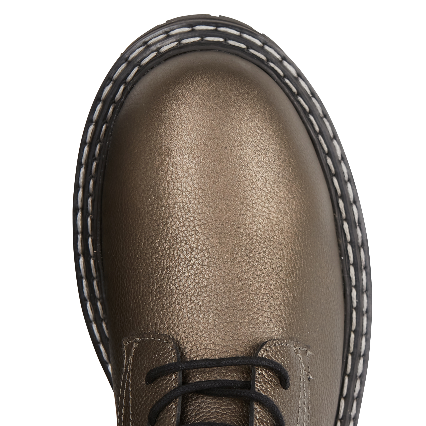 REINE - Boots rangers à lacets en cuir | Doré