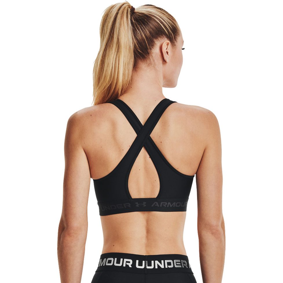 Under Armour Crossback Mid Sport-BH Damen schwarz