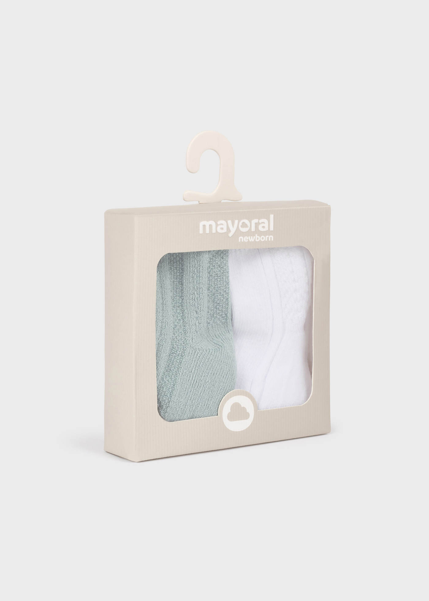 Conjunto de 2 meias sociais para recém-nascido, cor creme