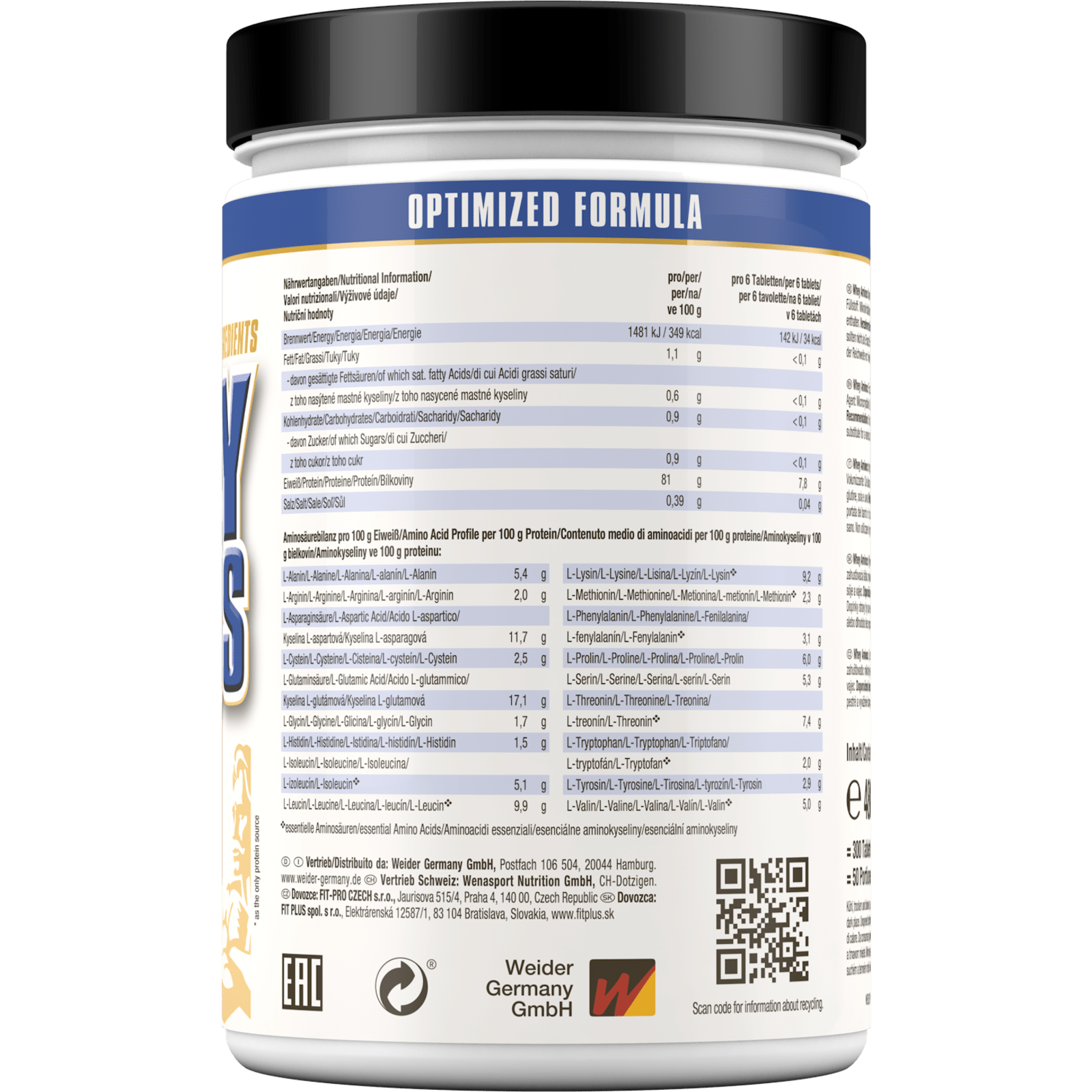 Whey Amino's (300 Tabletten)