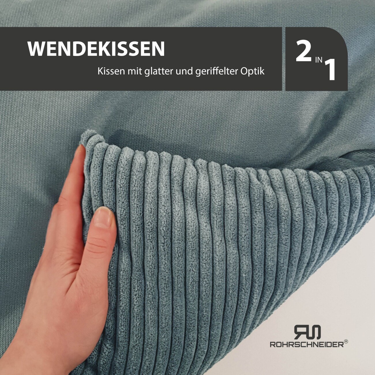 Rohrschneider Hundebett waschbar, robuster Breit-Cordstoff mit Gratis-Beigabe