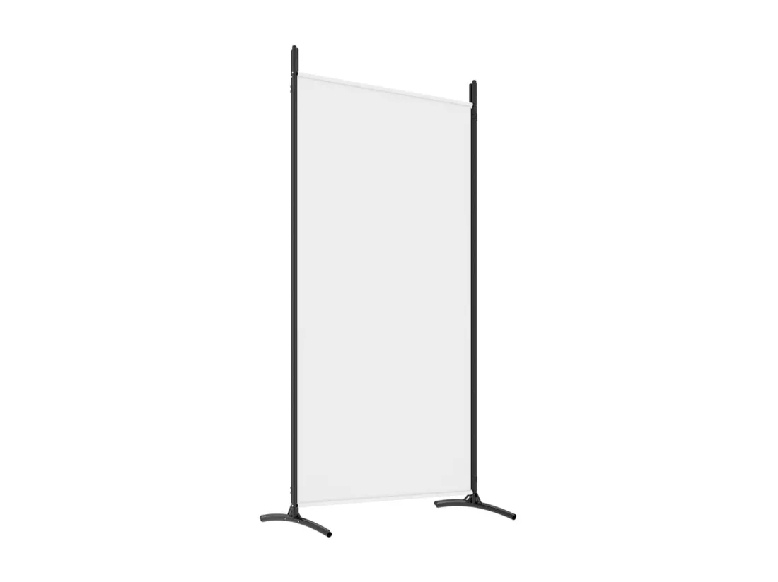 Cloison de séparation 4 panneaux Blanc 346x180 Tissu