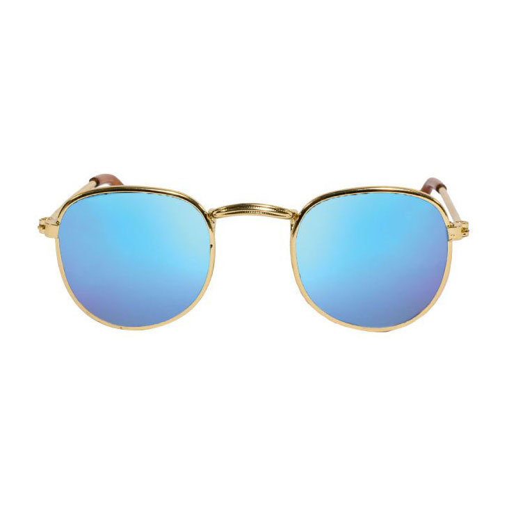 Poppen Zonnebril Goud Blauw Gespiegeld