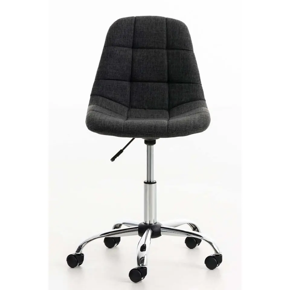 CLP Bureaustoel Emil chroom Frame - Stof - donkergrijs