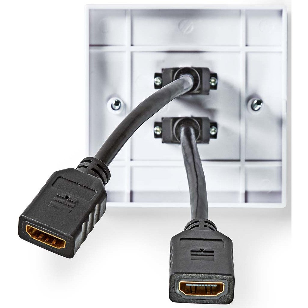 Nedis CVGP34955WT wandcontactdoos voor 2x HDMI female