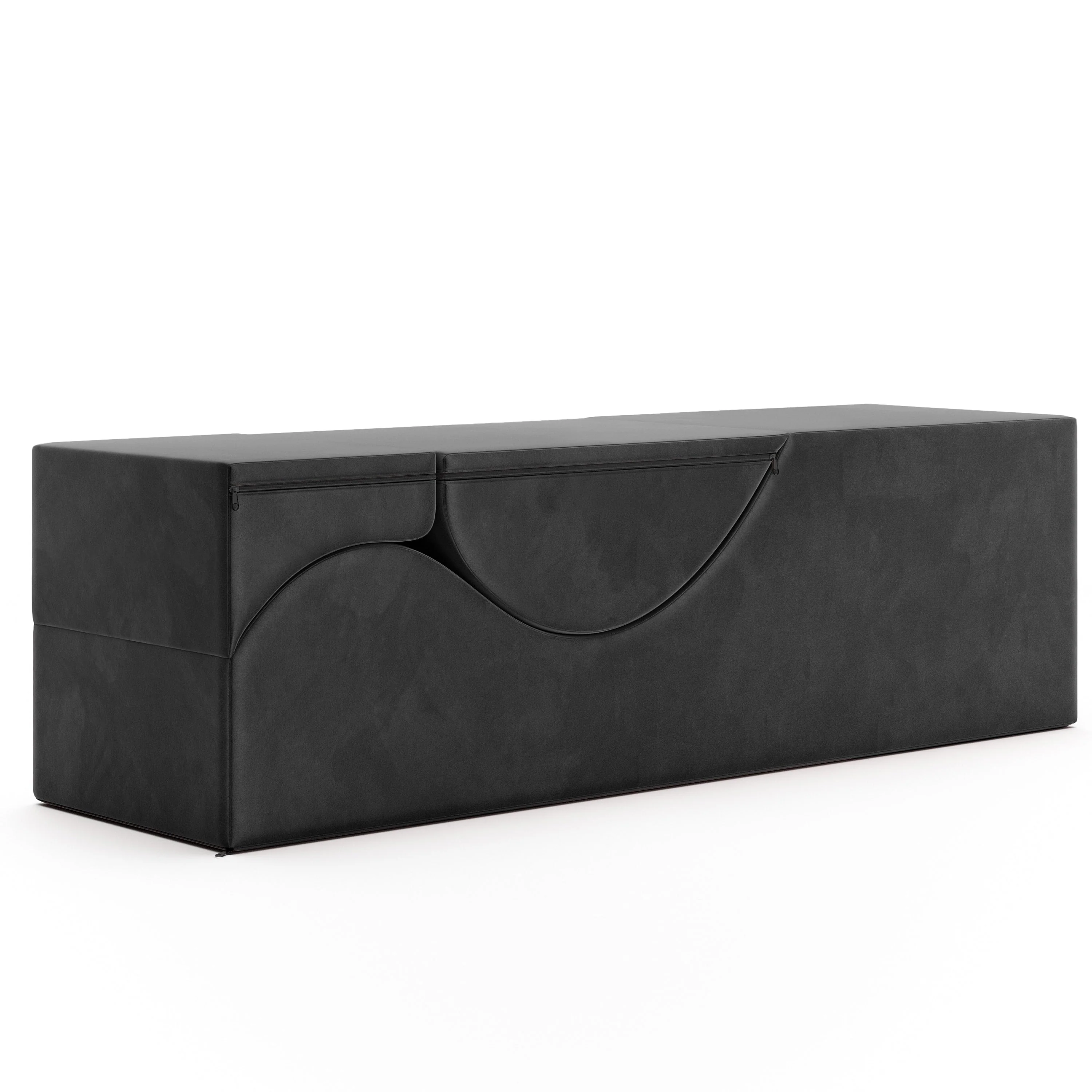 Avana Kami Convertible Chaise / Yoga & Massage - 2-In-1 Ottoman with Concealed Fold Out Yoga Lounge Chair, Microvelvet - N/A
