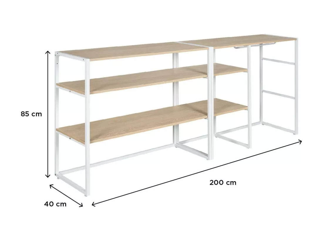 Portants vêtements sous combles modulables - Lot de 2