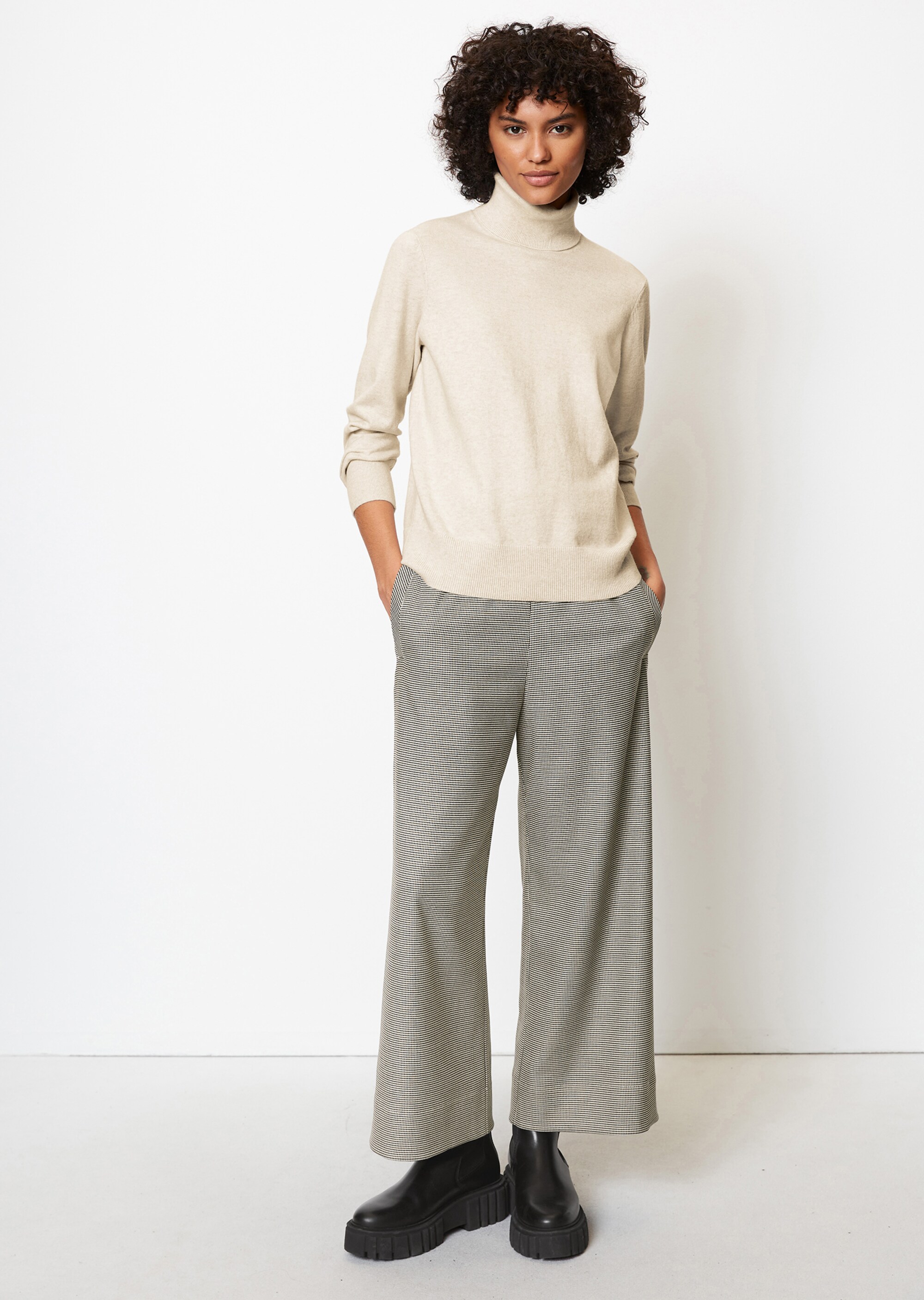 Rollkragenpullover regularaus Soft Cotton Stretch