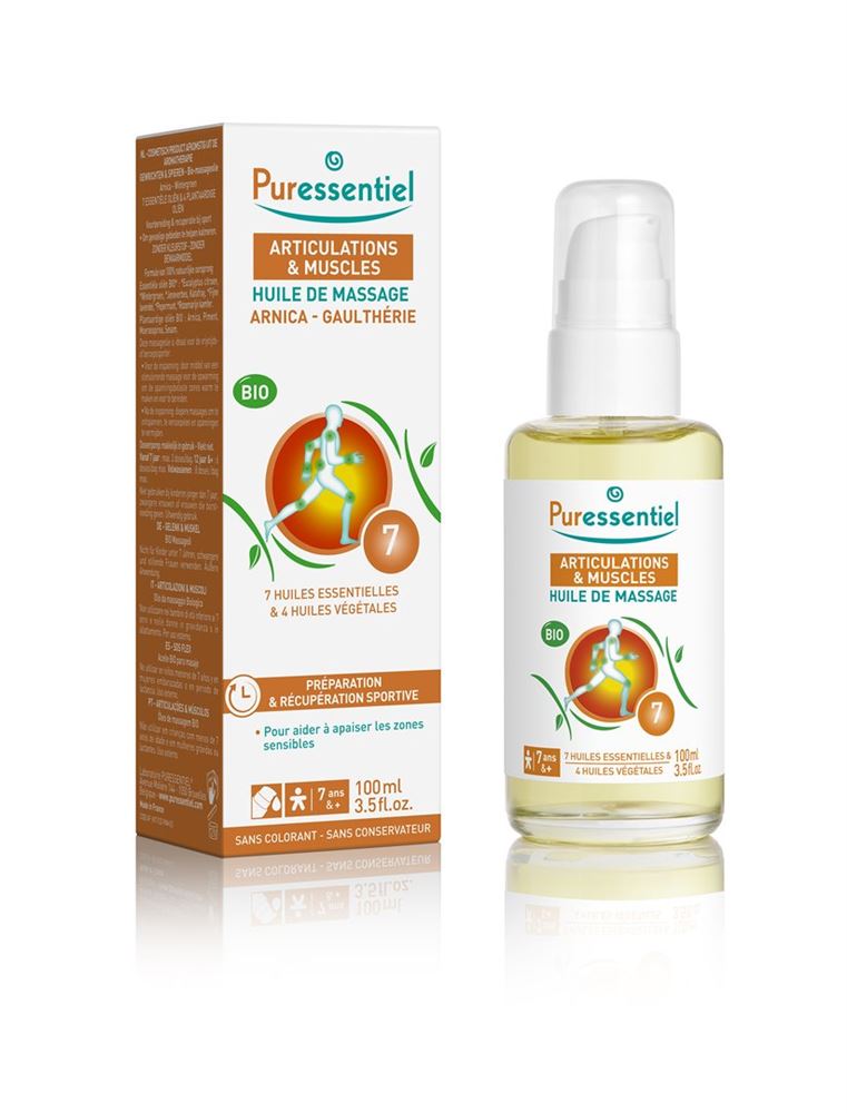 Puressentiel Massageöl Muskelanstrengung Öl Arnika-Wintergrün Bio Disp 100 ml