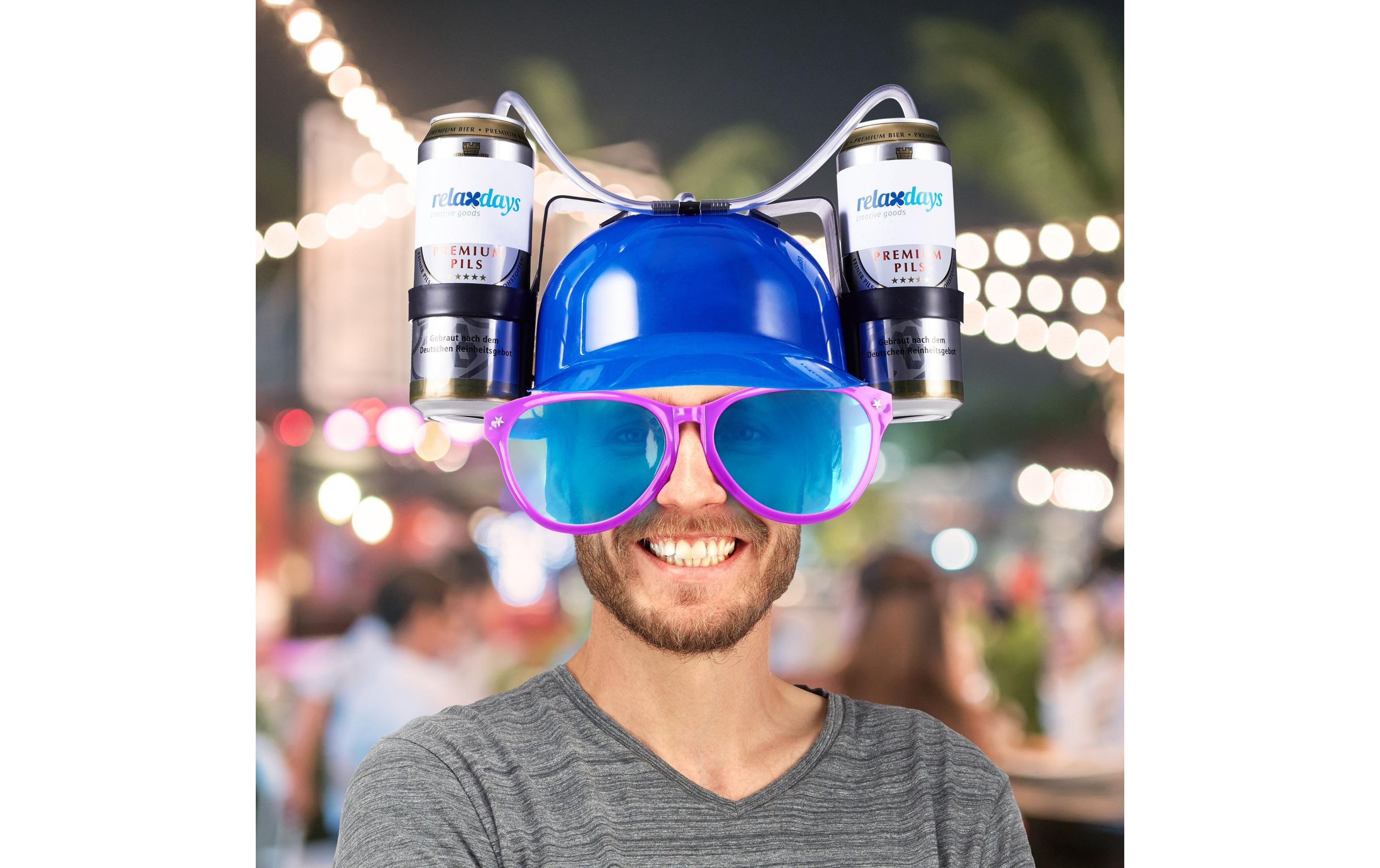 Partyaccessoire Trinkhelm 13 x 32 cm, BlauParty Bierhelm