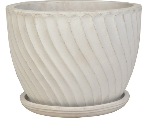 Lafiora plantenpot Ø 33 cm H 25 cm vintage wit