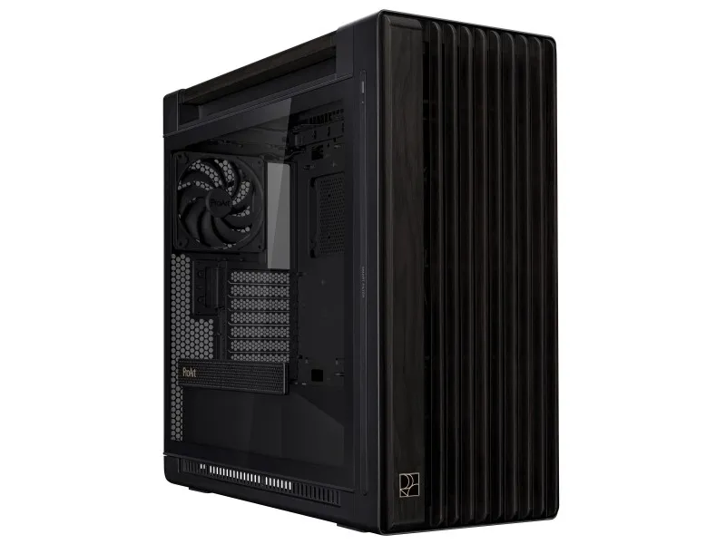 ASUS ProArt PA602 - Wood Edition - mid tower - udvidet ATX - sidepanel med vindue (hærdet glas) - ingen strømforsyning - sort - USB/Lyd