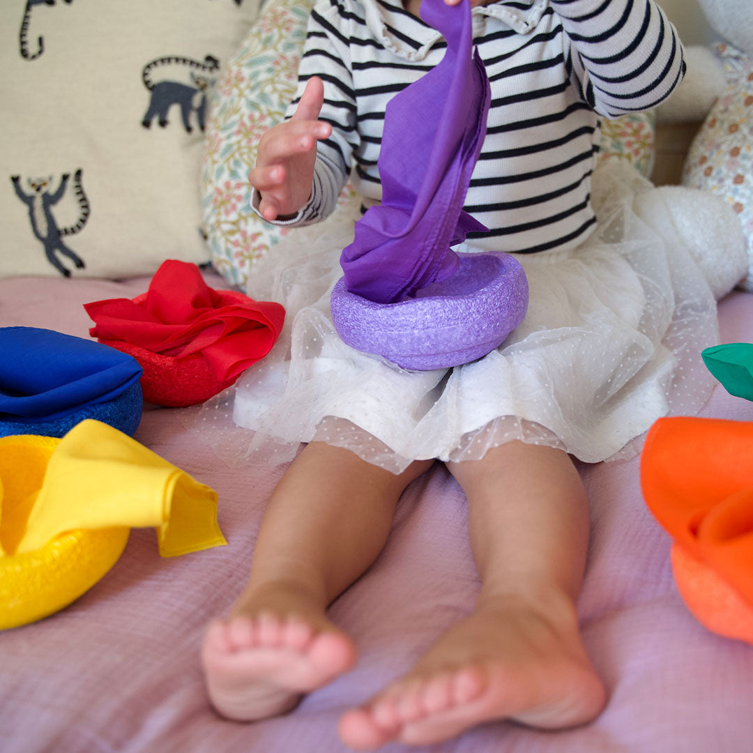 pit and play speeldoek regenboog - paars - 75x75 cm