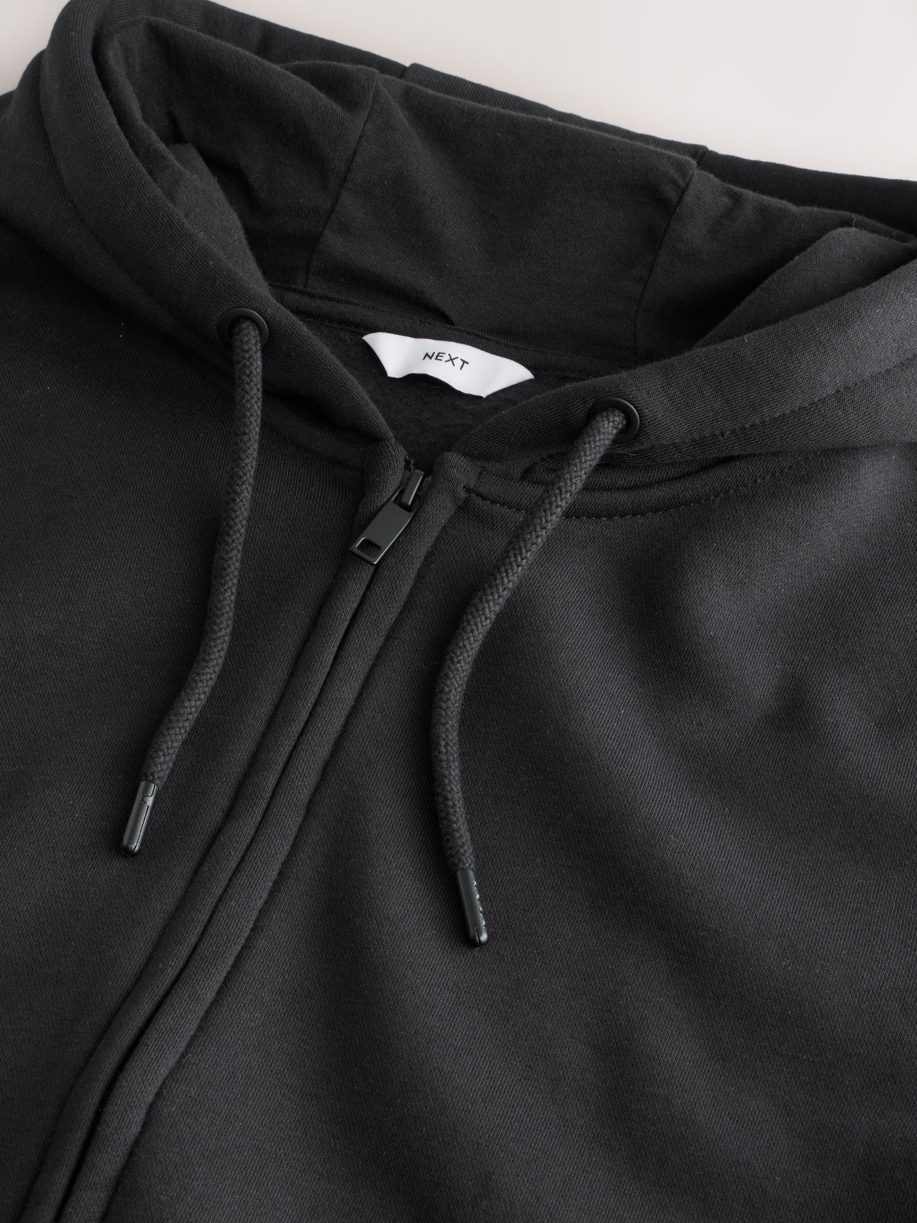 Zwart - Cotton Rich Heavyweight Jersey Full Zip Hoodie