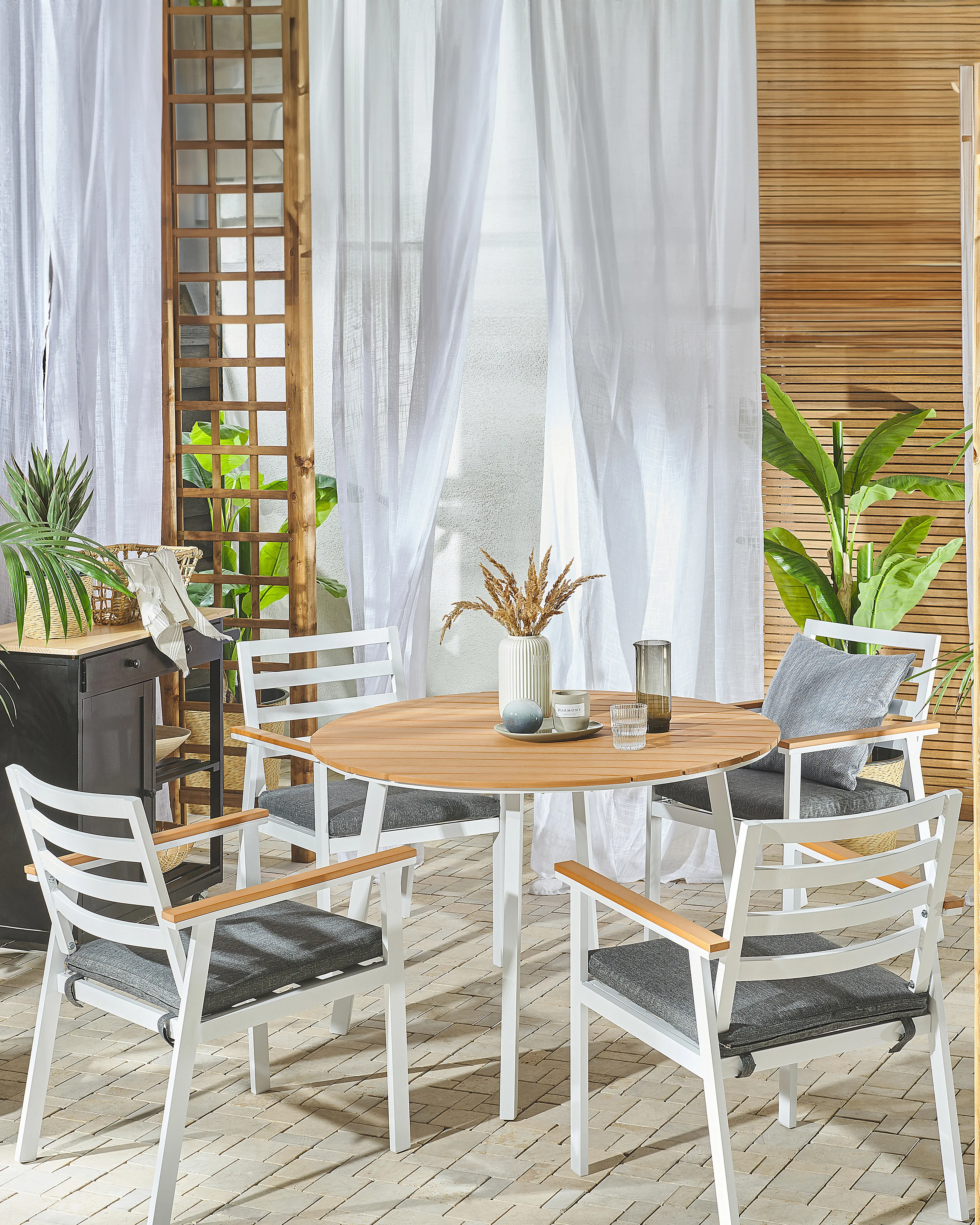 Set van 4 stoelen met zitkussen CAVOLI Metaal Grijs
