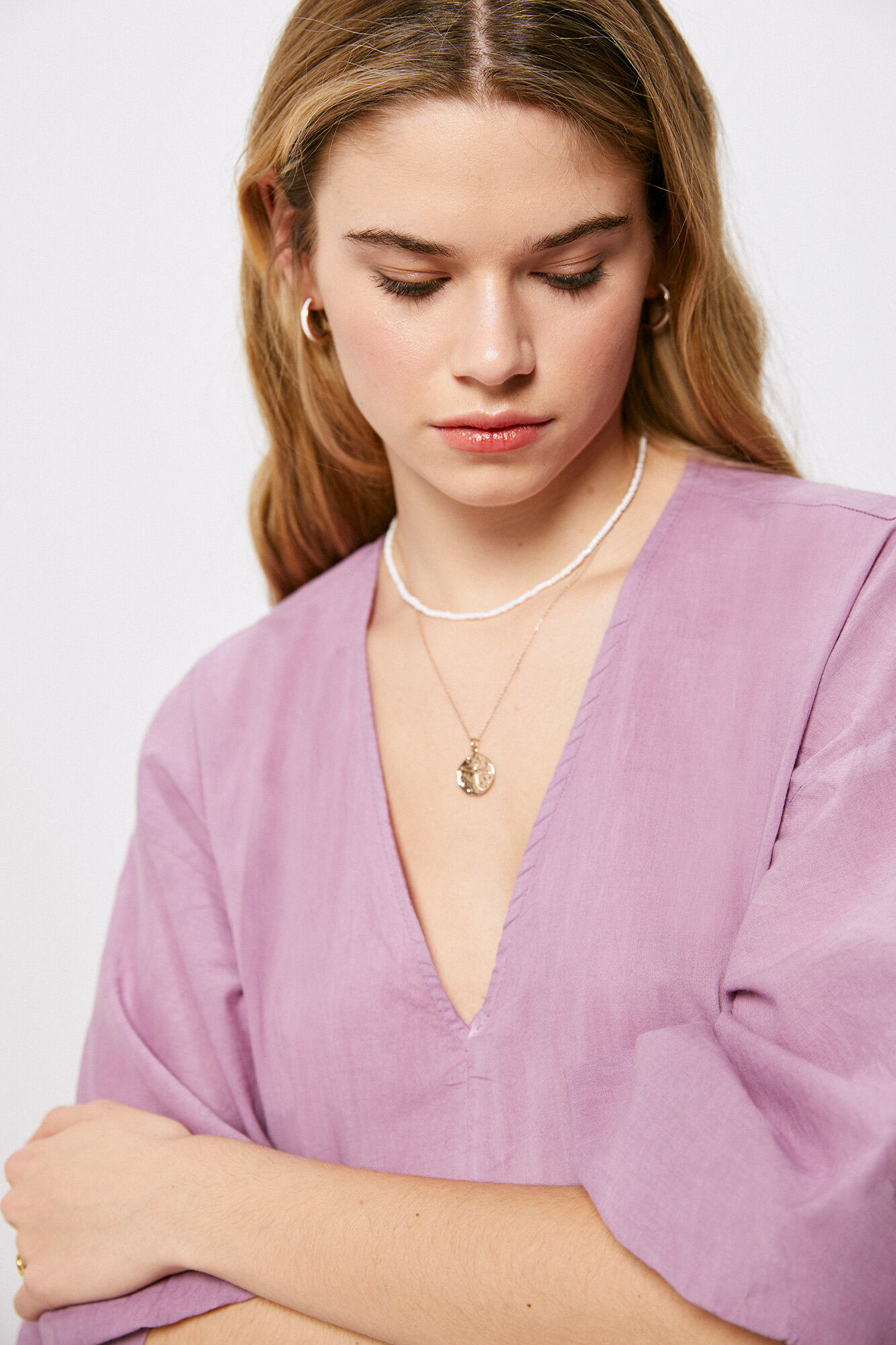 Vestido midi com efeito degradê - roxo
